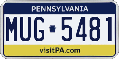 PA license plate MUG5481