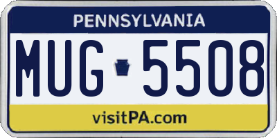 PA license plate MUG5508