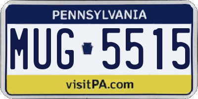 PA license plate MUG5515