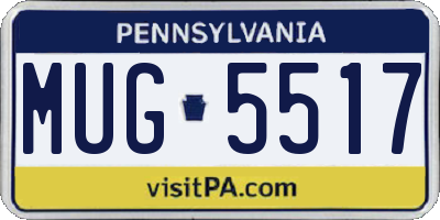 PA license plate MUG5517