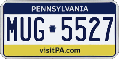 PA license plate MUG5527