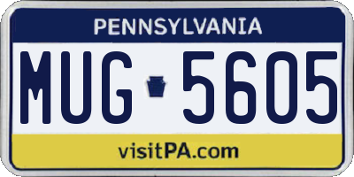 PA license plate MUG5605