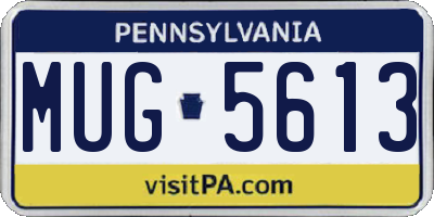 PA license plate MUG5613