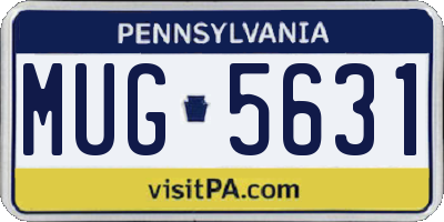 PA license plate MUG5631