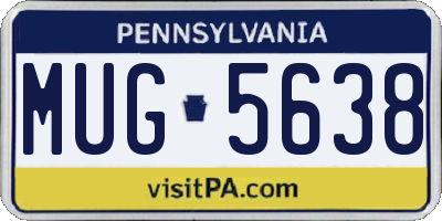 PA license plate MUG5638