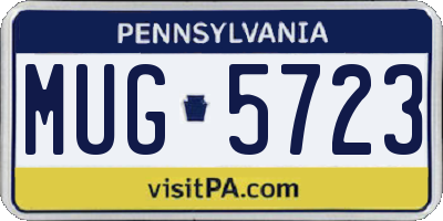 PA license plate MUG5723
