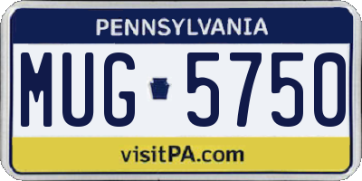 PA license plate MUG5750