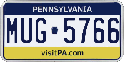 PA license plate MUG5766