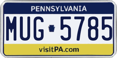 PA license plate MUG5785