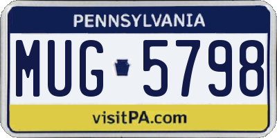 PA license plate MUG5798