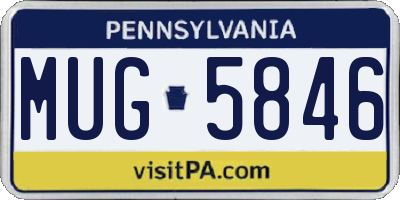 PA license plate MUG5846
