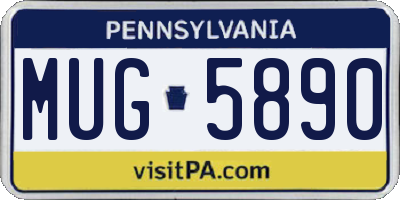 PA license plate MUG5890