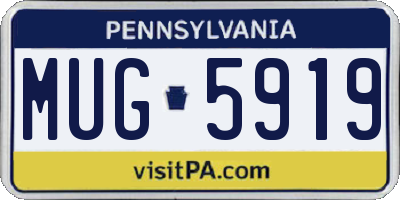 PA license plate MUG5919