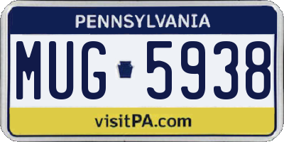PA license plate MUG5938