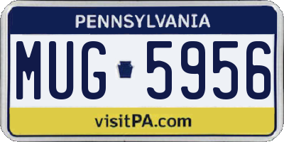 PA license plate MUG5956