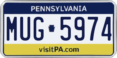 PA license plate MUG5974