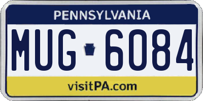 PA license plate MUG6084