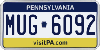 PA license plate MUG6092