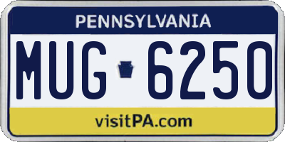 PA license plate MUG6250