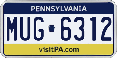 PA license plate MUG6312
