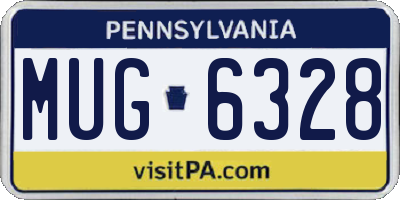 PA license plate MUG6328