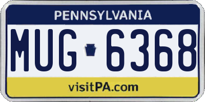 PA license plate MUG6368