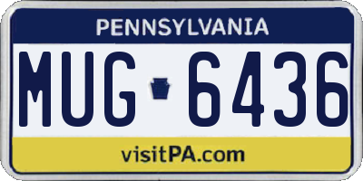 PA license plate MUG6436