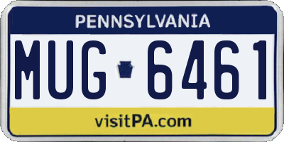 PA license plate MUG6461