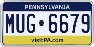 PA license plate MUG6679