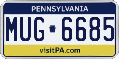 PA license plate MUG6685