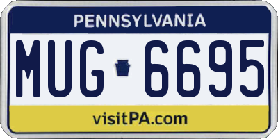 PA license plate MUG6695