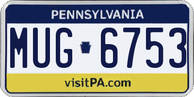 PA license plate MUG6753