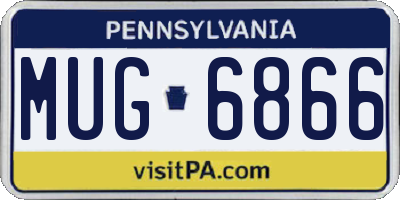 PA license plate MUG6866