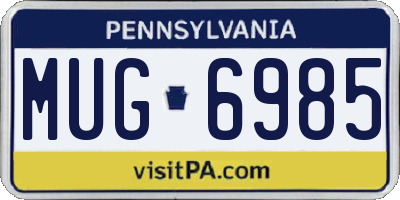 PA license plate MUG6985