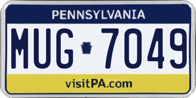 PA license plate MUG7049