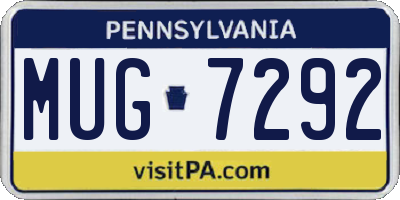 PA license plate MUG7292
