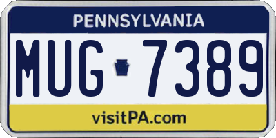 PA license plate MUG7389