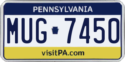 PA license plate MUG7450