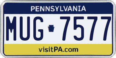 PA license plate MUG7577