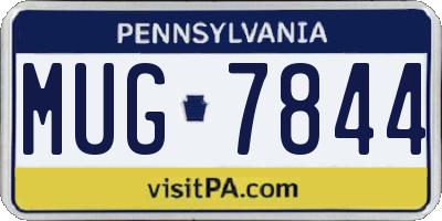 PA license plate MUG7844