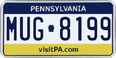 PA license plate MUG8199
