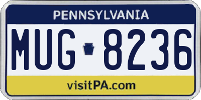 PA license plate MUG8236