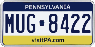 PA license plate MUG8422