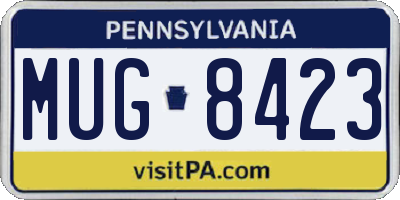 PA license plate MUG8423