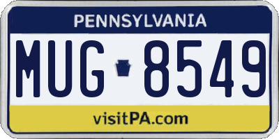 PA license plate MUG8549