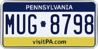 PA license plate MUG8798