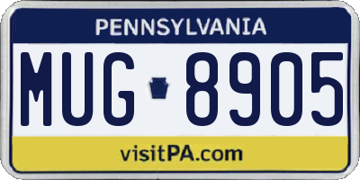 PA license plate MUG8905