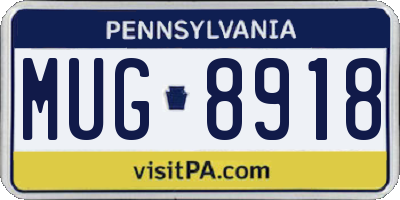 PA license plate MUG8918