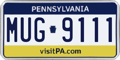 PA license plate MUG9111