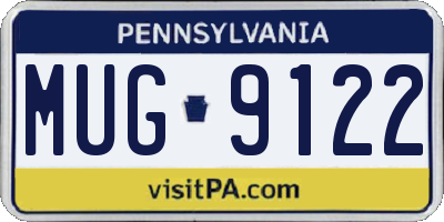 PA license plate MUG9122